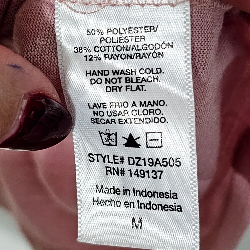 Modern Fab'rik Pink Short Sleeve Heathered Crew Neck Tee DZ19A505 Casual Soft - Picture 3 of 4